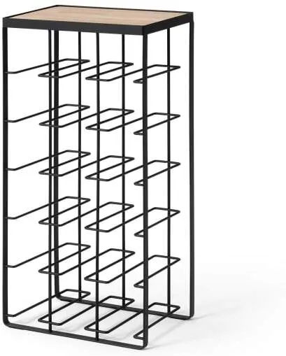 Tomas 18 Bottle Wine Rack, Black & Natural