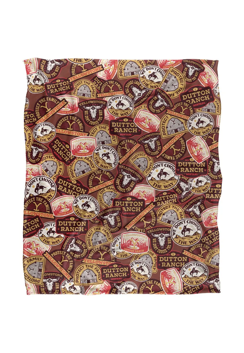 Yellowstone Badges Silky Touch Super Soft Throw Blanket 152 X 127 cm in White