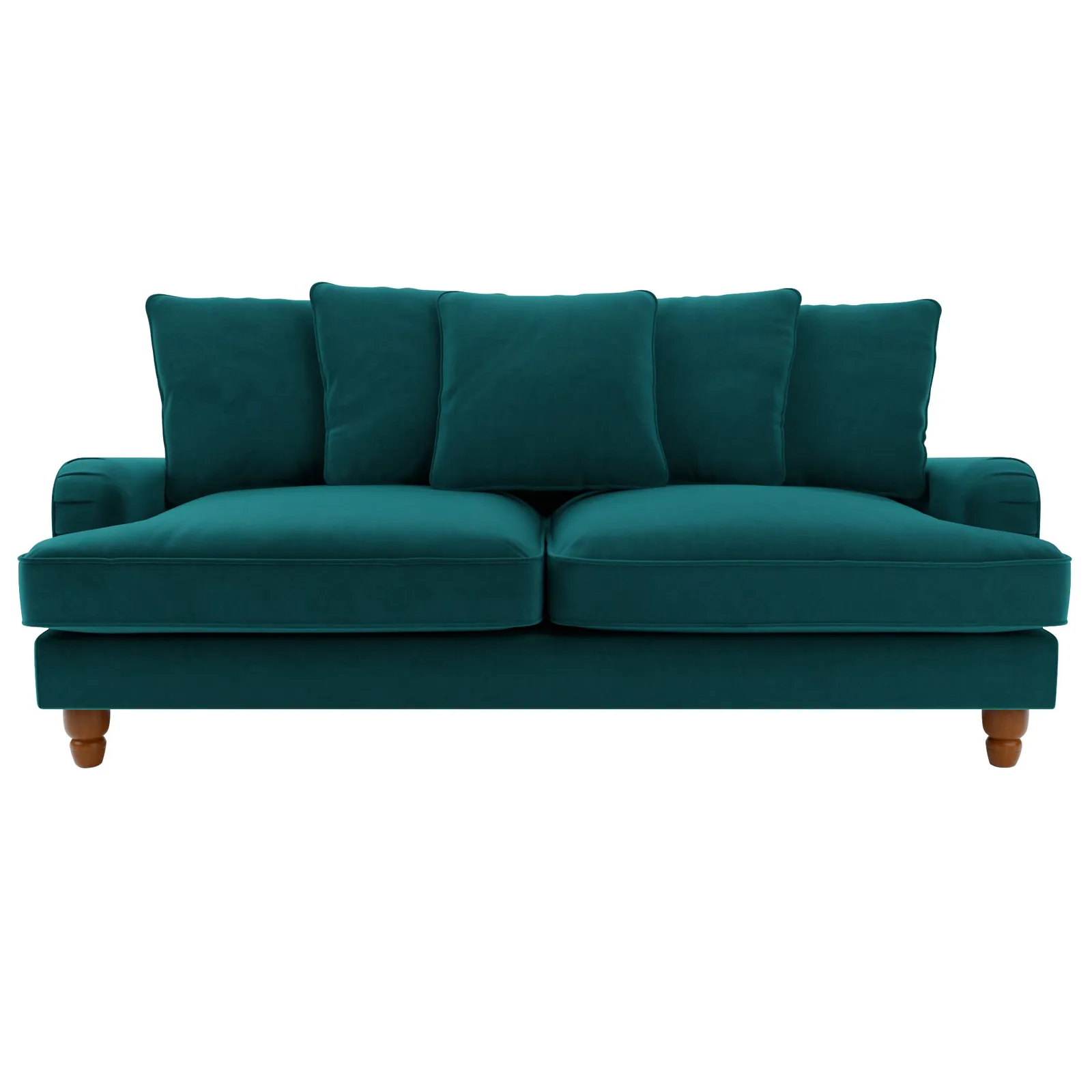 Beatrice Scatter Back Velvet 3 Seater Sofa Bed Green