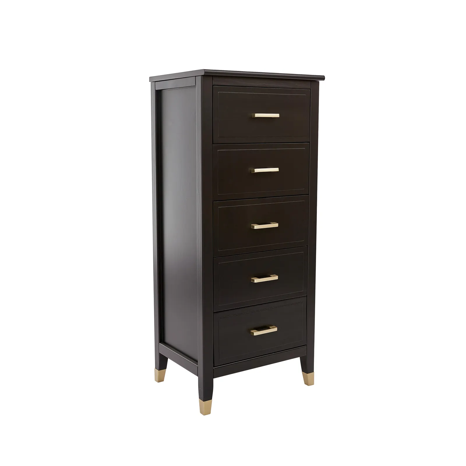 Cabinet Bits Palazzi 5 Drawer Narrow Chest of Drawers in Black 2