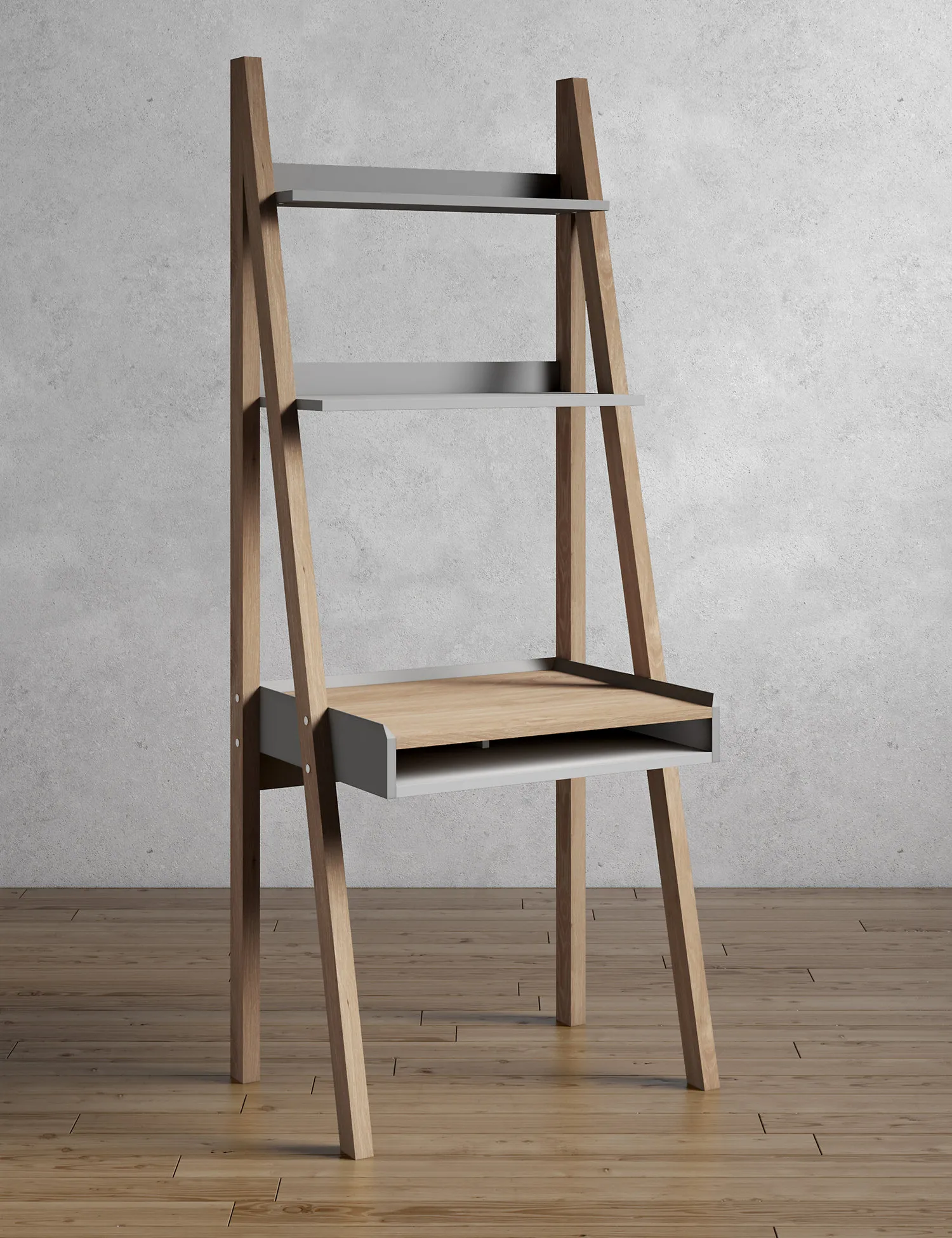 M&S Loft Ladder Shelving Desk