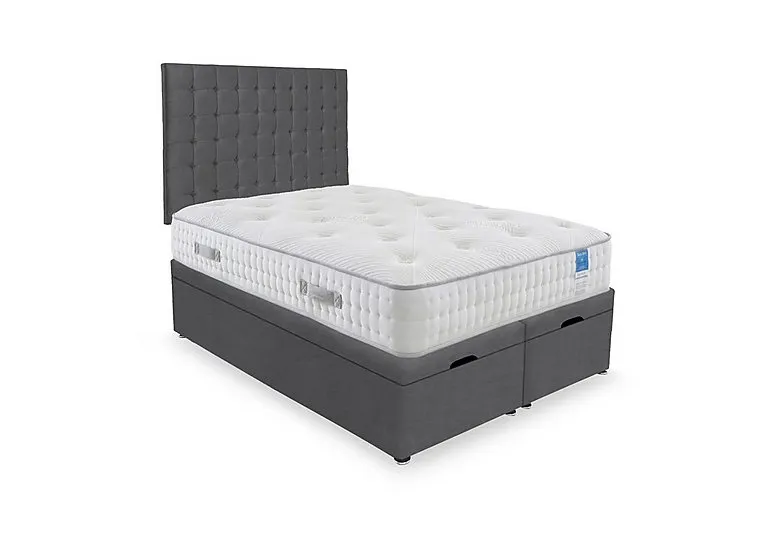 Ergo Deluxe End Lift Ottoman Divan Set - Small Double - Plush Dark Grey