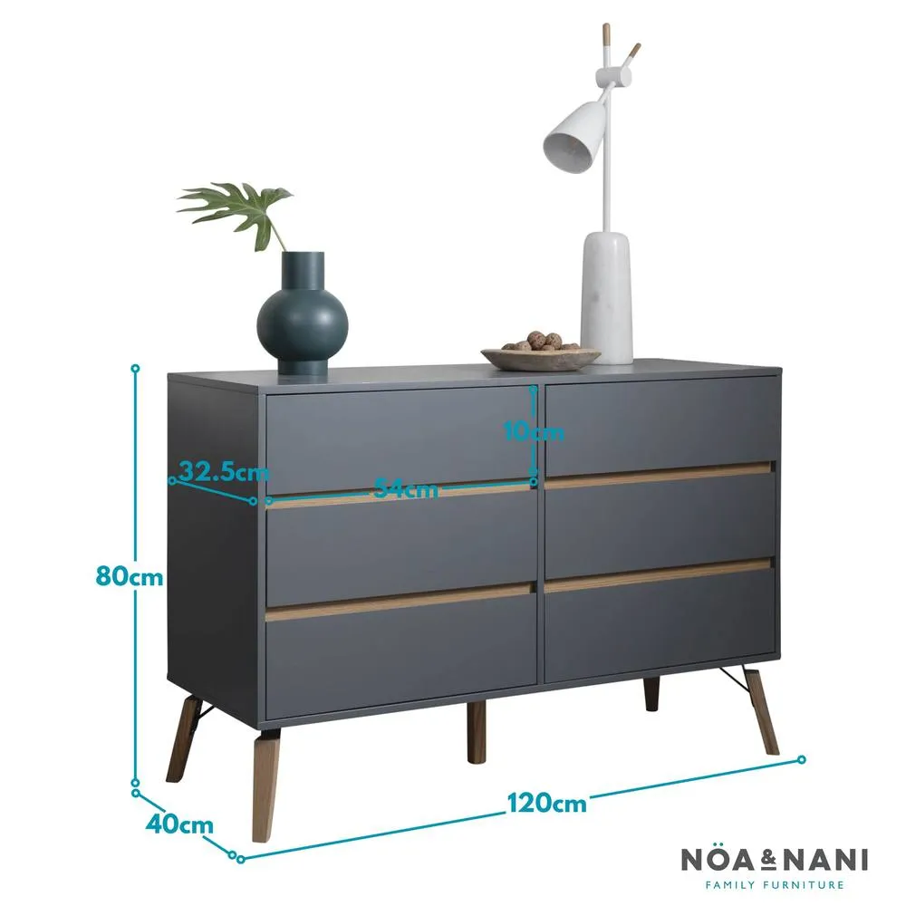 Nöa and Nani Otto Chest of Drawers 6 Drawer in Silk Grey 6