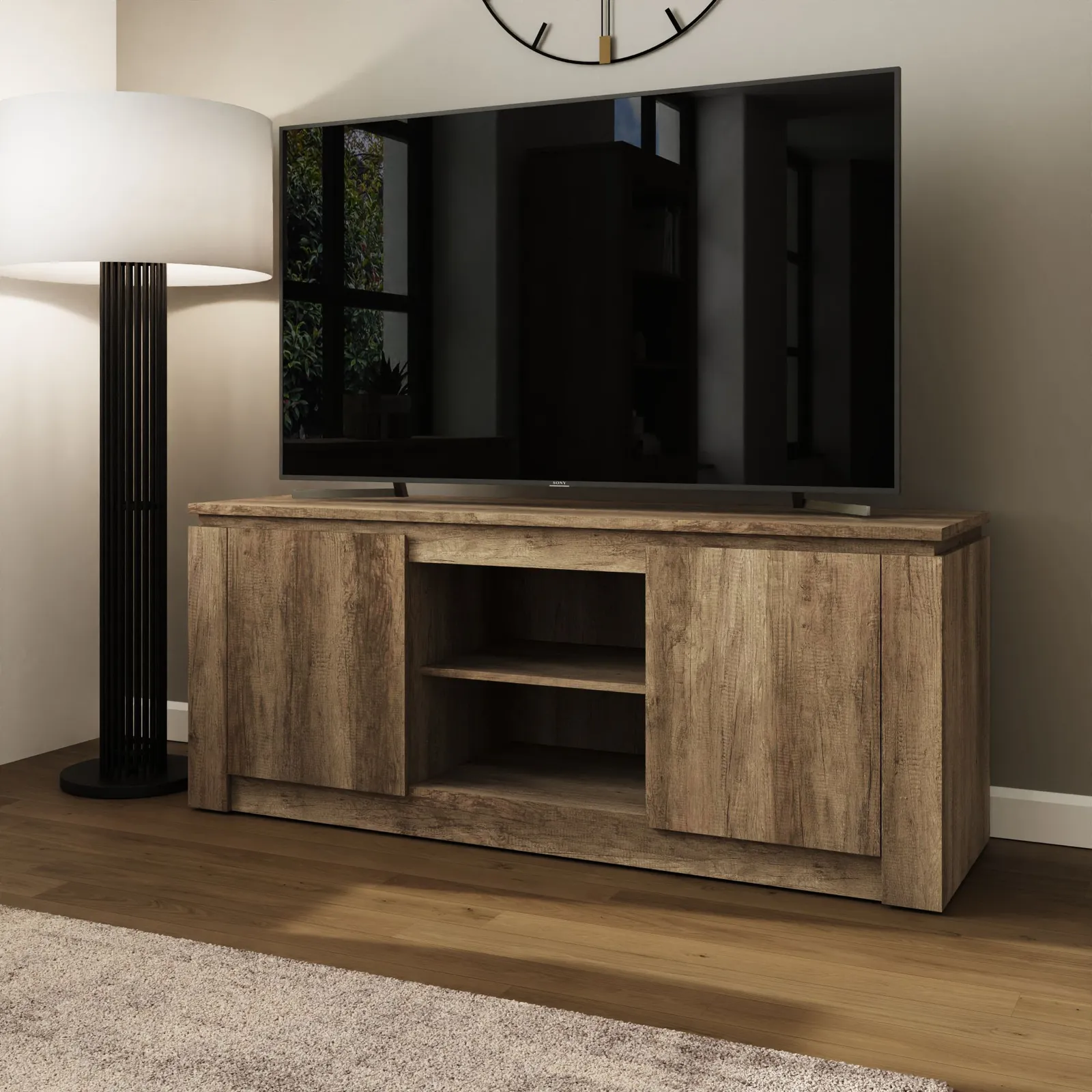 GFW Canyon Oak TV Unit in Light Oak