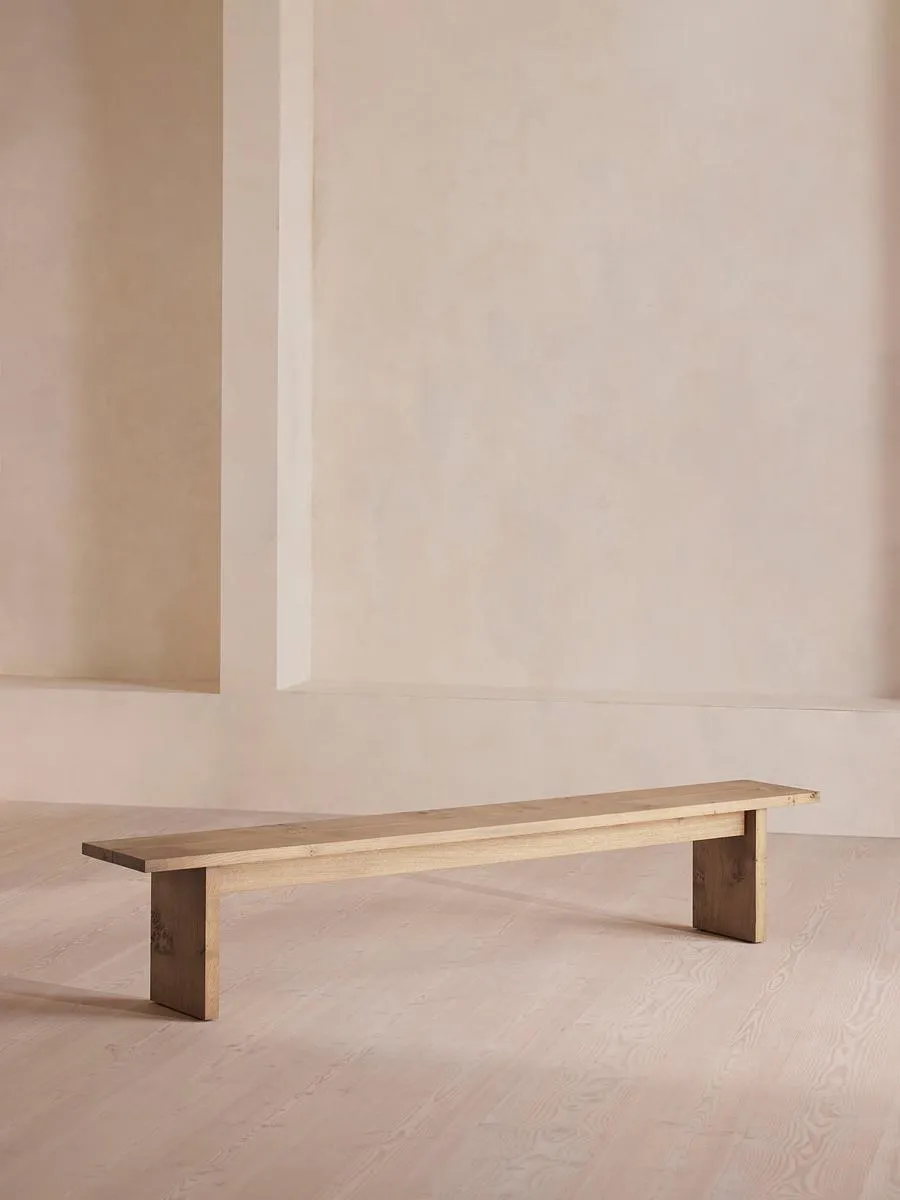 Calne Bench, Aged Oak, 240cm