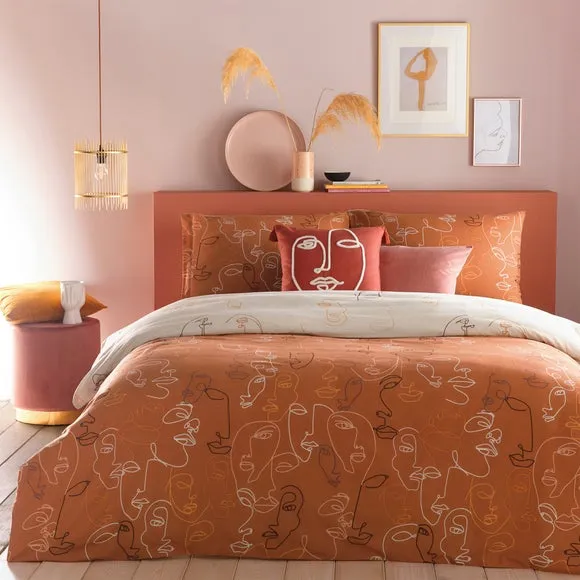 Furn. Kindred Apricot Reversible Duvet Cover and Pillowcase Set 3