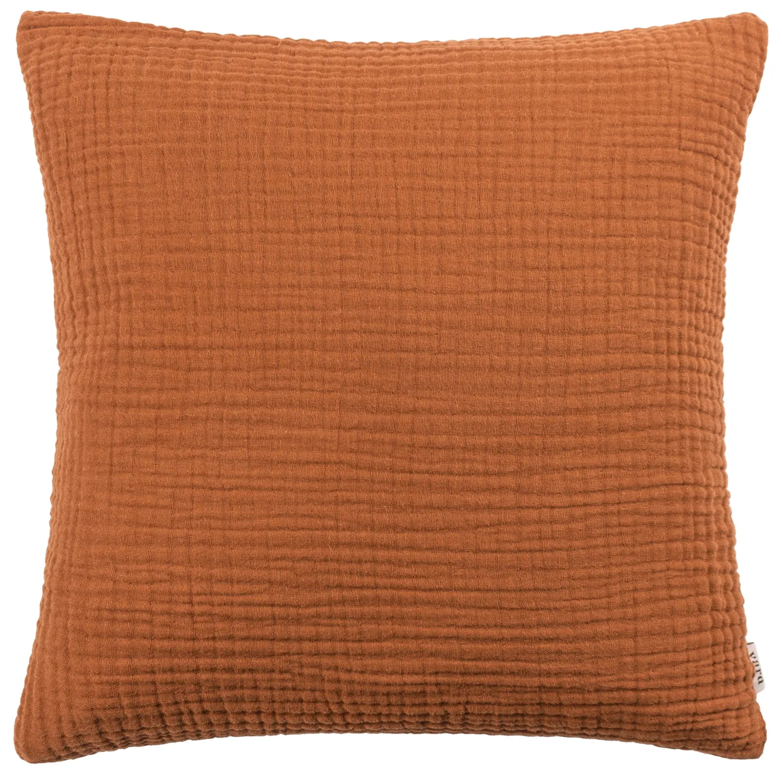 Yard Lark Muslin 100% Cotton Plain Cushion in Burnt Orange 2