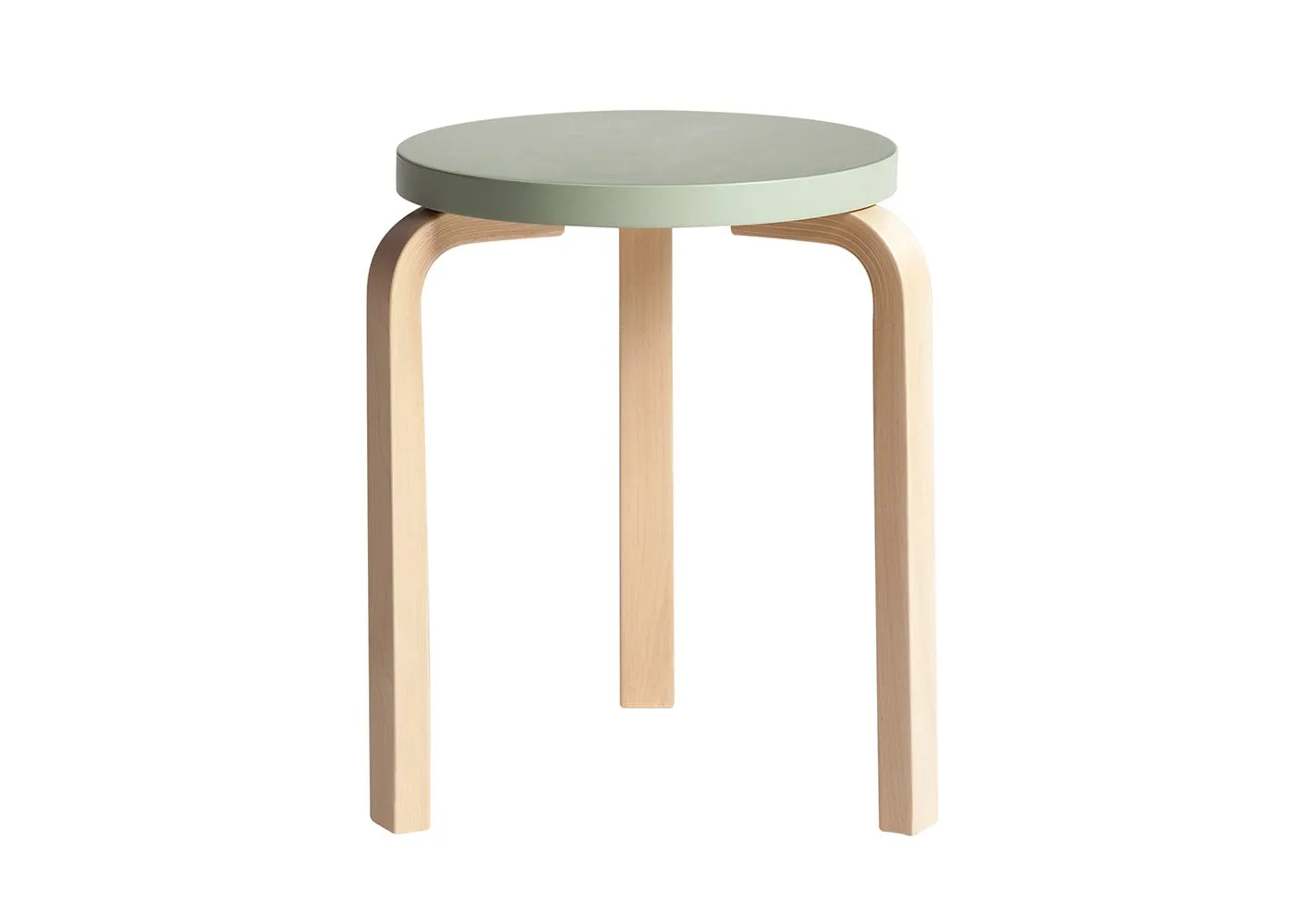 Artek Stool 60 Natural Lacquered Birch Green Lacquered 1