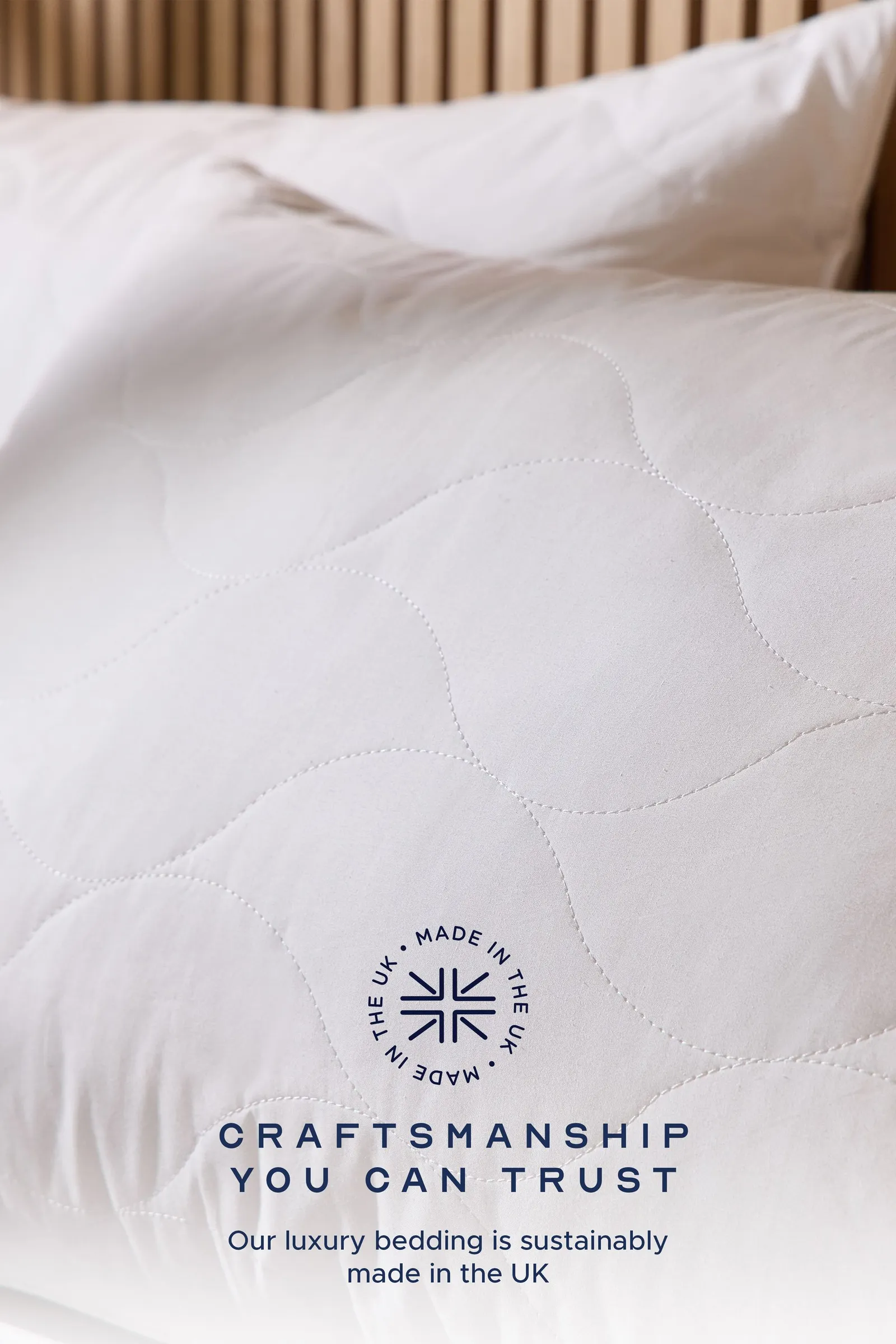 Snuggledown Luxury Cotton Quilted Pillow, Firm Support, 2 Pack in White 6
