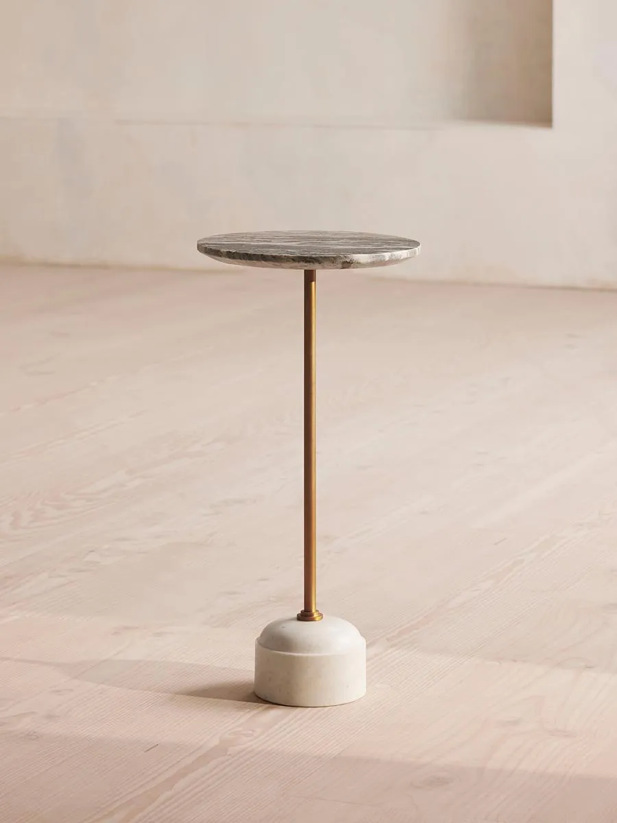 Fleet Side Table, Small, Terra Bianca Marble