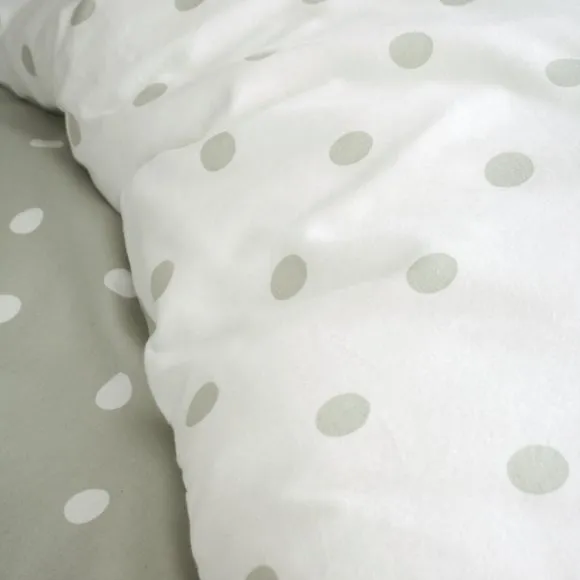 Catherine Lansfield Polka Dot 100% Brushed Cotton Duvet Cover & Pillowcase Set 4