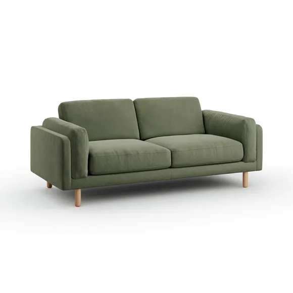Newton Matte Plush Velvet 3 Seater Sofa 6