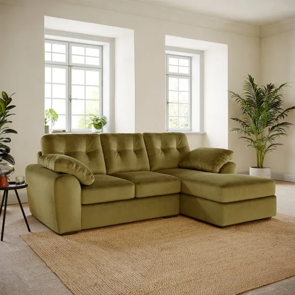 Milton Matte Velvet Corner Chaise Sofa 1