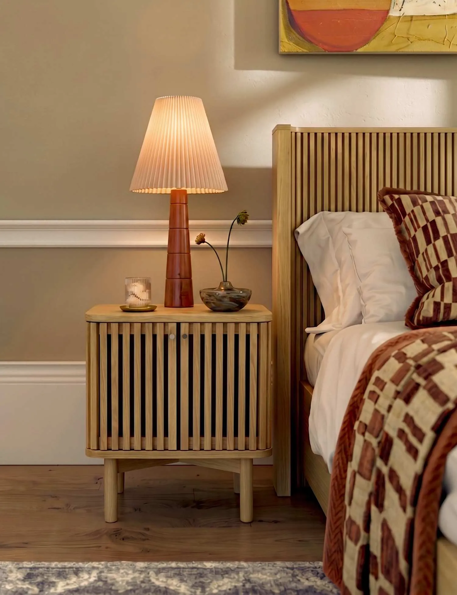 Corndell Soho Oak Bedside Table Natural