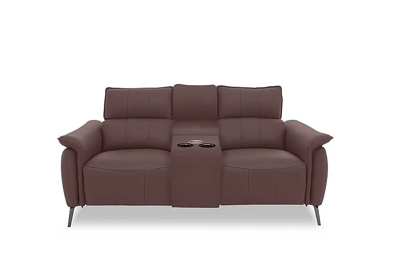 Jude Leather 2 Seater Power Recliner Sofa with Smart Console, Power Headrests and Power Lumbar