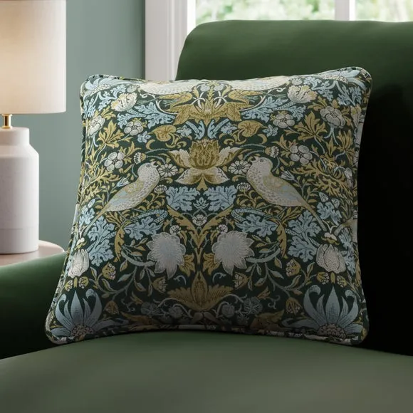 William Morris At Home Strawberry Thief Polyester Made To Order Cushion Cover 1