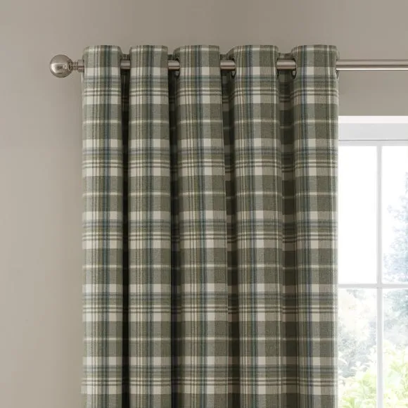 Kenmore Check Eyelet Curtains 1