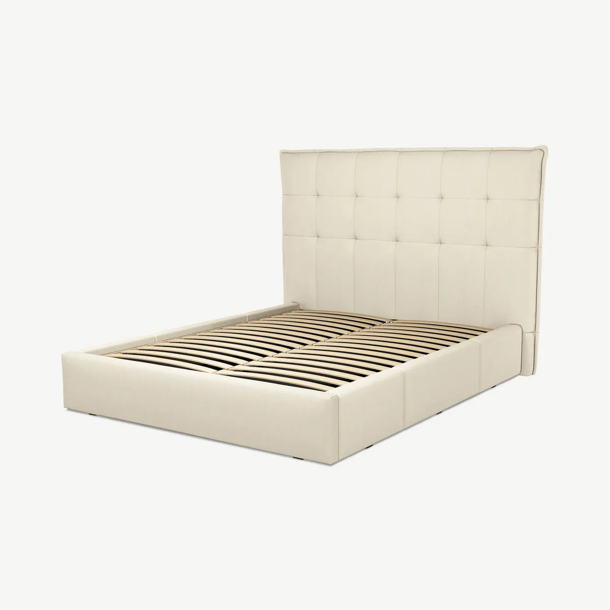 Lamas King Size Bed with Storage Drawers, Putty Cotton