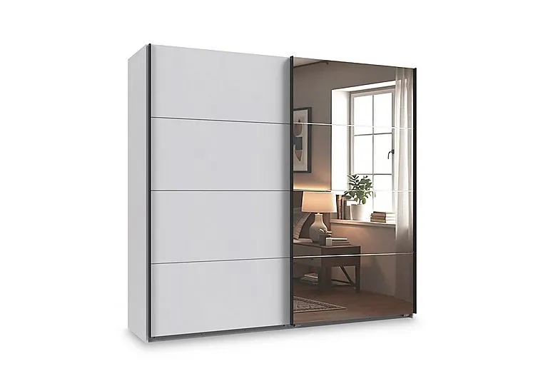 Antoni 180cm 2 Door Decor Sliding Wardrobe with 1 Decor and 1 Mirror Door