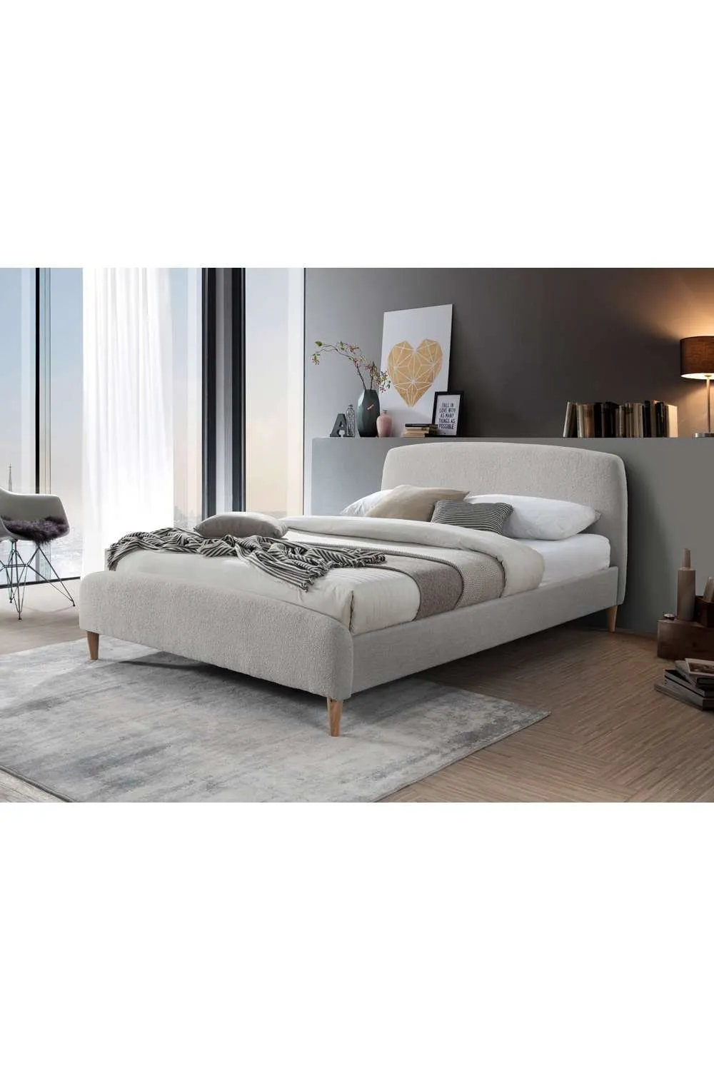 Birlea Otley Bed in Light Grey