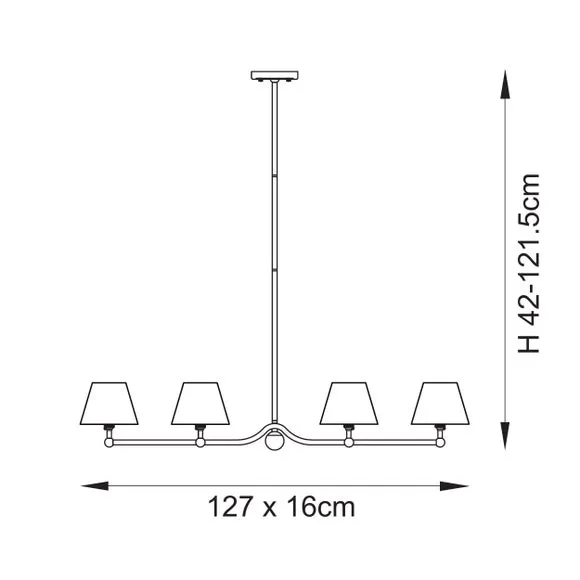 Vogue Javier 4 Light Adjustable Diner Ceiling Light 6