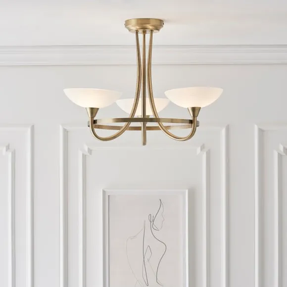 Vogue Cagney 3 Light Semi Flush Ceiling Light 1