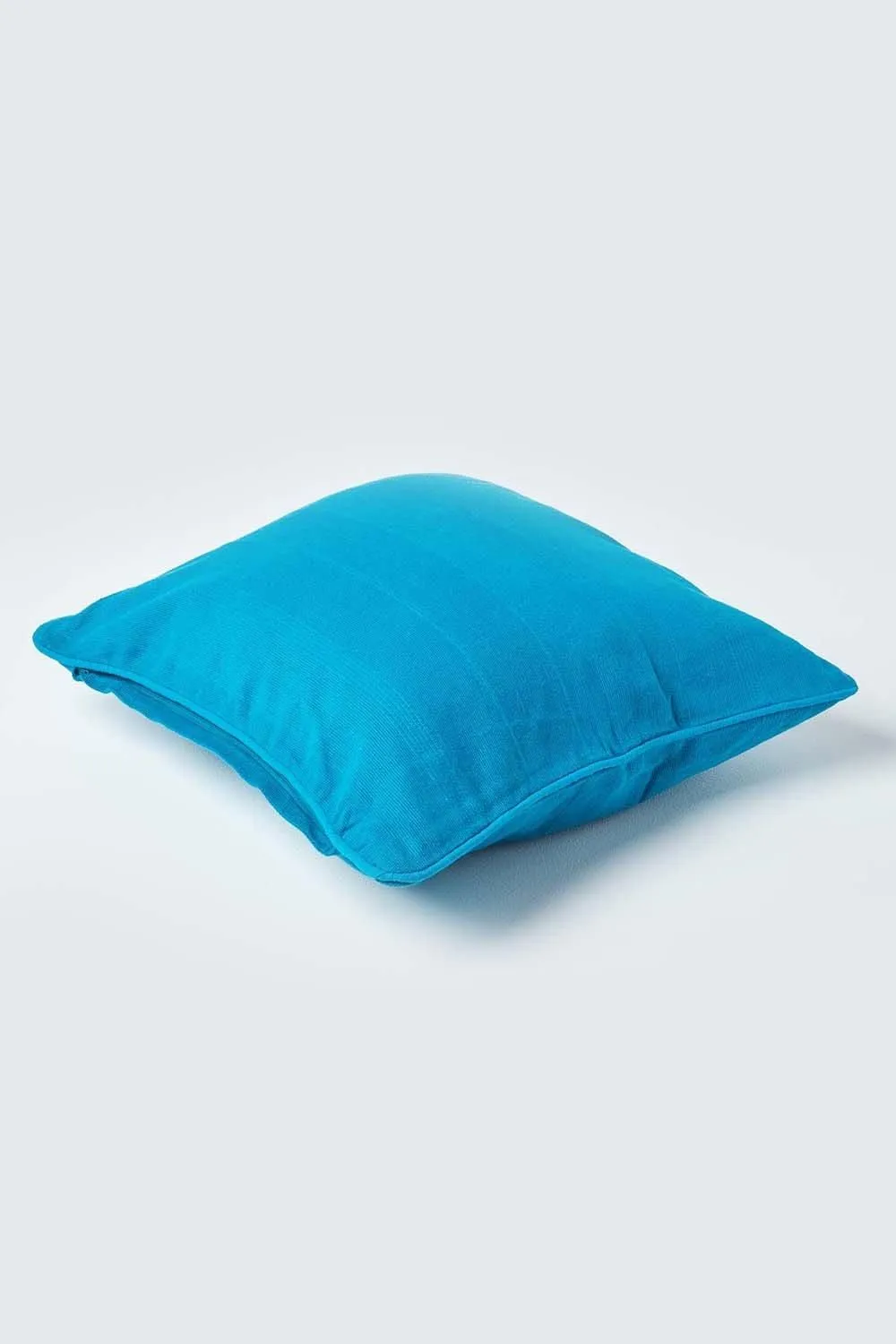 Homescapes Cotton Rajput Ribbed Cushion Cover in Teal 3