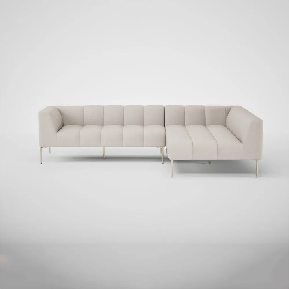 Heal's Quadro Right Hand Facing Chase Sofa Siena Cotton Natural Stainless Steel Feet 2