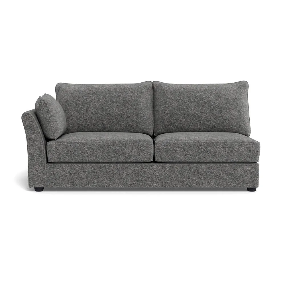 Heal's Tailor Large Left Hand Facing Corner Unit Melton Wool Shale Black Feet 1