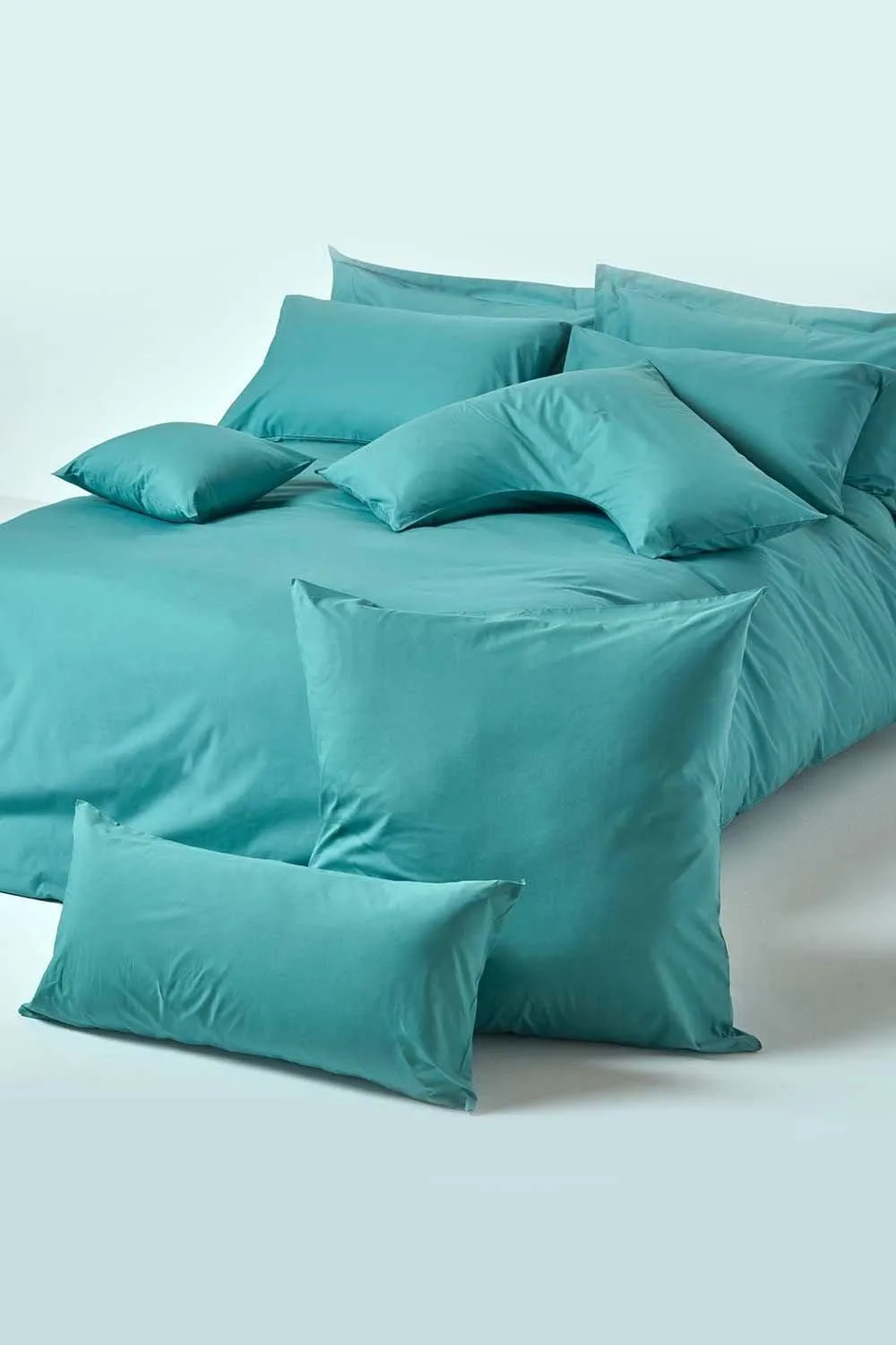 Homescapes Egyptian Cotton Housewife Pillowcase 200 TC, Standard Size in Teal 5