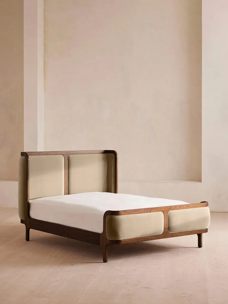 Belsa Bed, Emperor, Velvet, Oyster