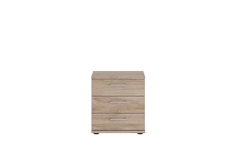 Oxford 3 Drawer Bedside Cabinet - Holm Oak