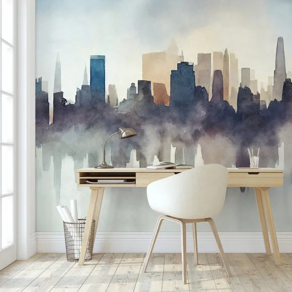 Abstract Cityscape Wall Mural 1