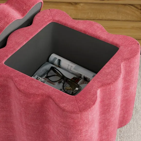 Wavie Chenille Storage Footstool 5