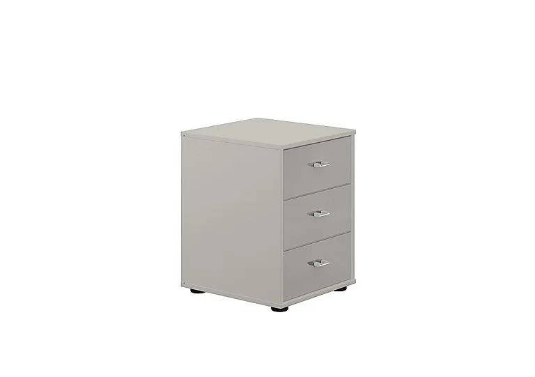 Santa Cruz 40cm 3 Drawer Bedside Chest - Grey