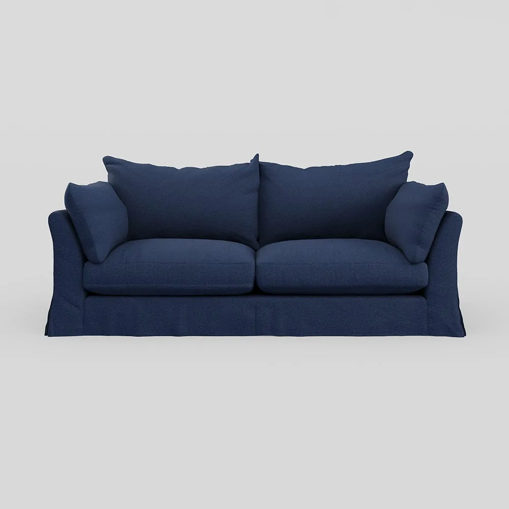 Heal's Tailor Loose Cover 4 Str Sofa Capelo Linen Inkspot Natural Beech Feet 1