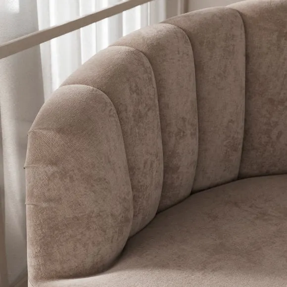 Elena Luxe Chenille Scalloped Swivel Chair 5