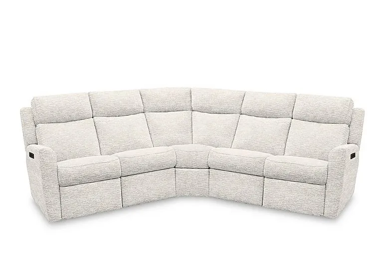 Wren Large Fabric Power Recliner Corner Sofa with Power Headrests and Power Lumbar - Rush Cream