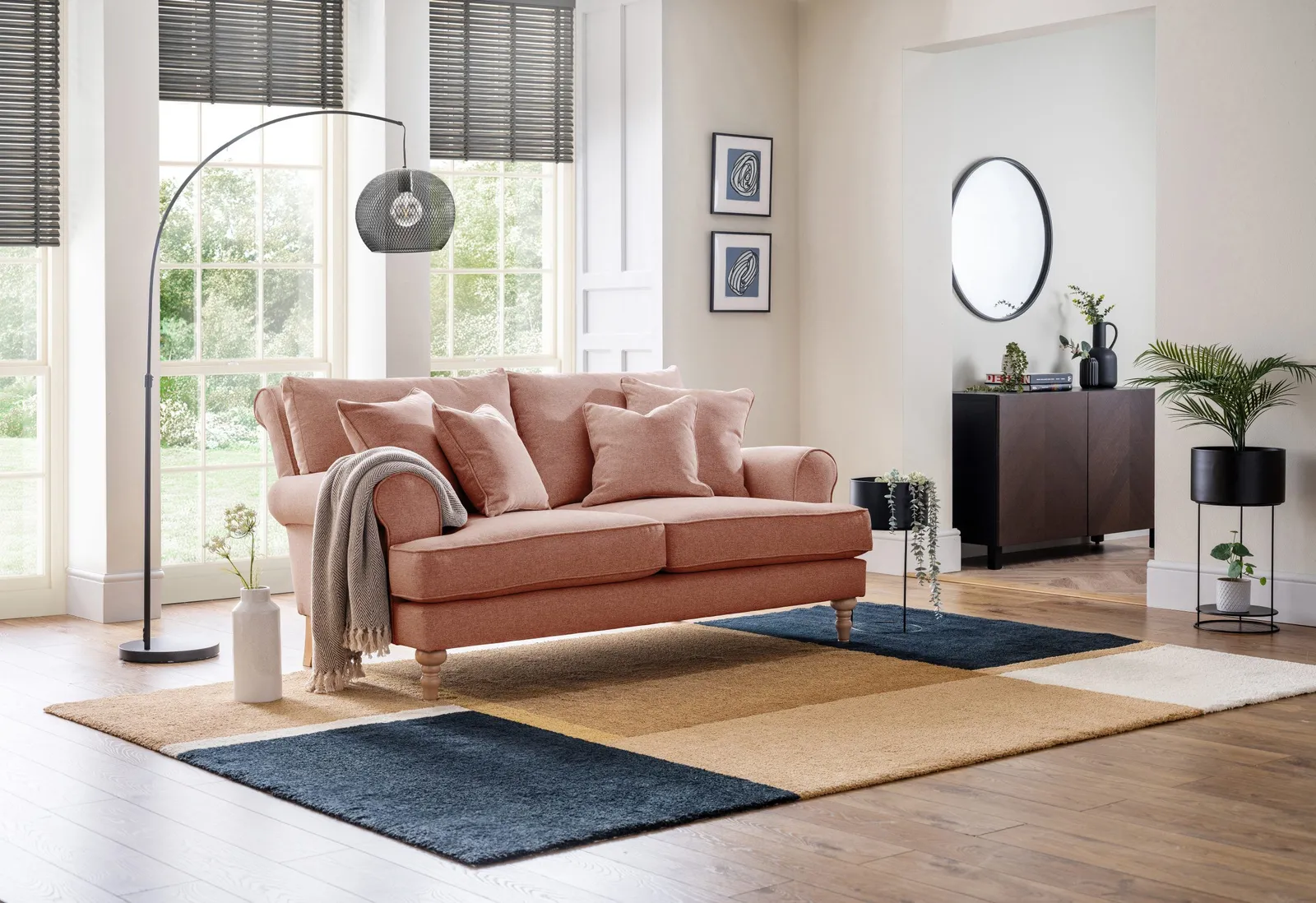 The Great Sofa Company Margot Small Sofa Faro Coral in Pink