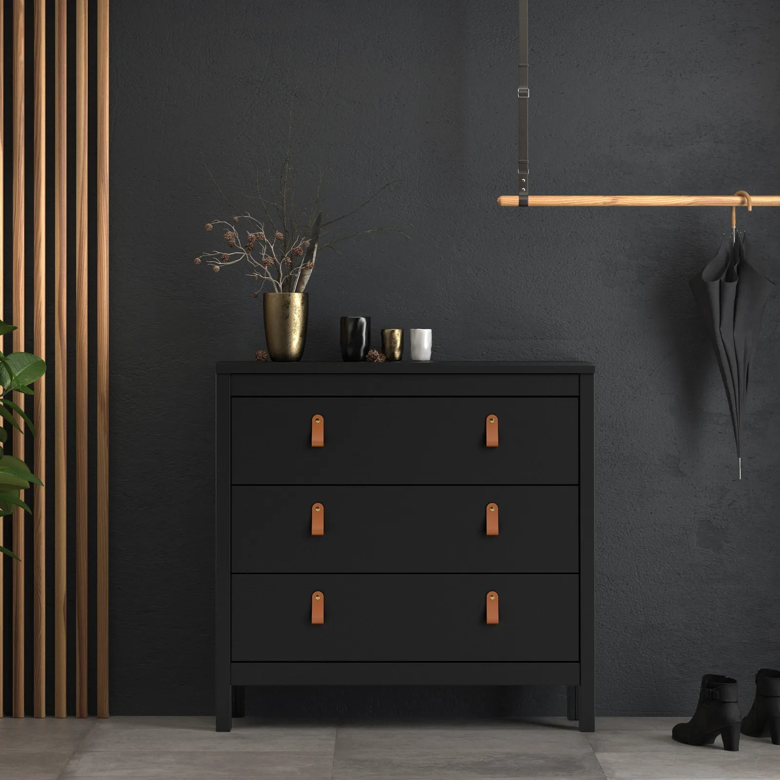 Furniture To Go Barcelona Chest 3 Drawers in Black 5