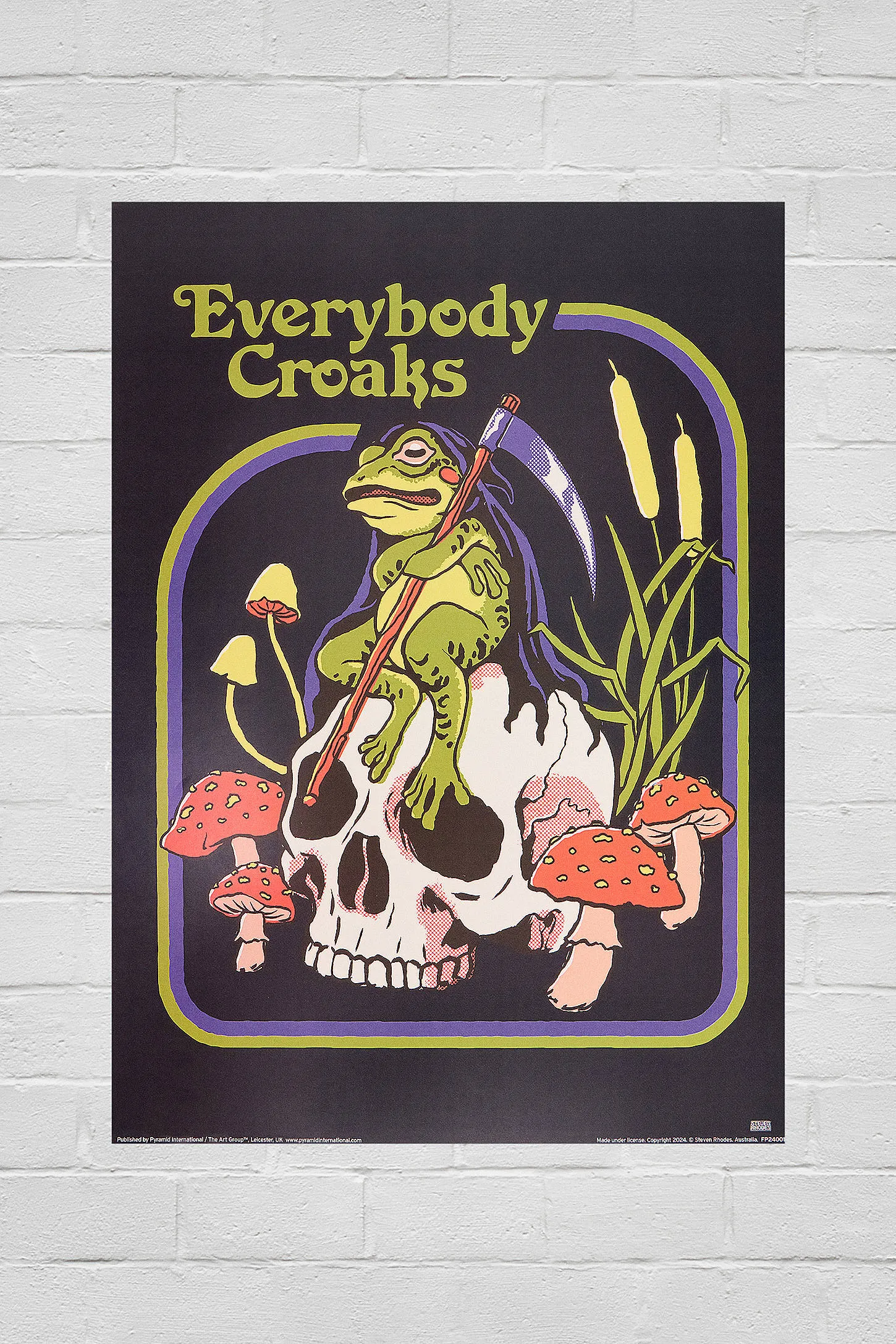 Stephen Rhodes Everybody Croaks 30x40cm Wall Art Print - Black