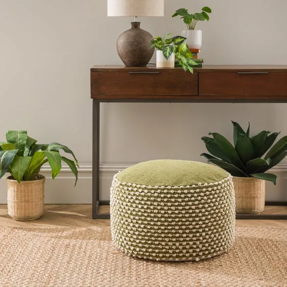 Jersey Bobble Round Pouffe 1