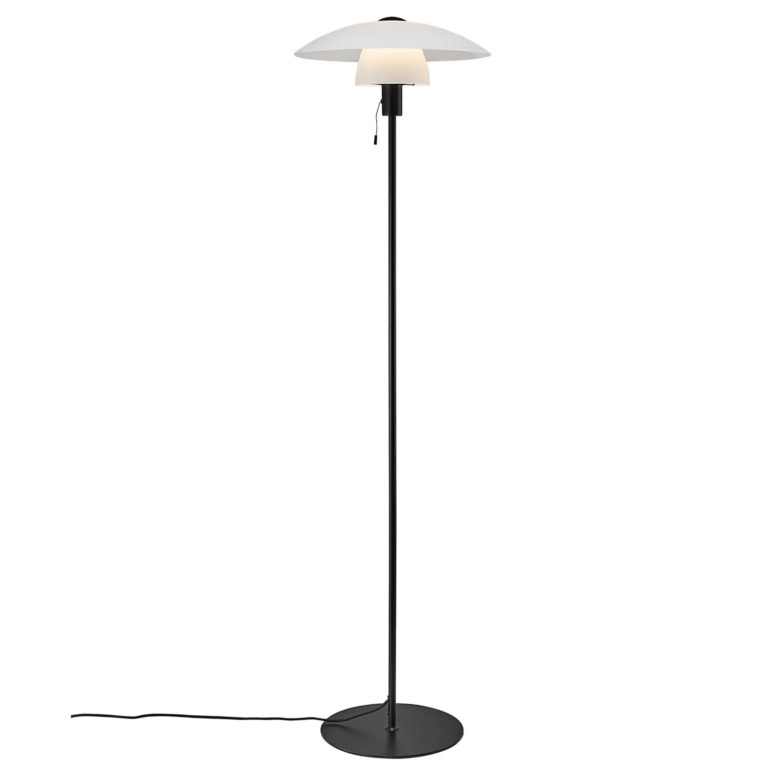 Nordlux Vintage Indoor Floor Lamp Black Glass E27 Cord Switch - Mains Powered, IP20