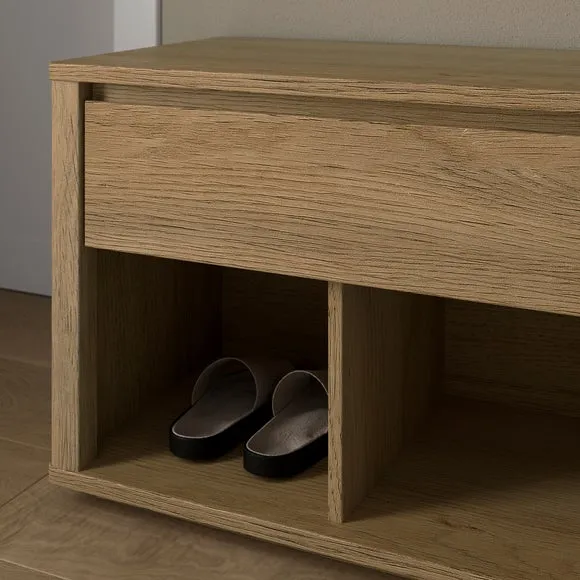 Malik Hallway Bench, Light Oak Effect 3