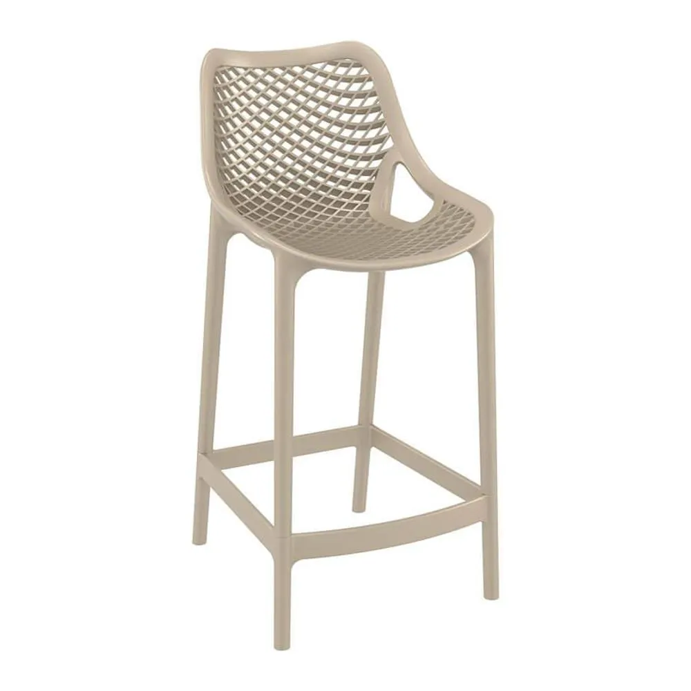 netfurniture Spyro Taupe Mid Height Bar Stool 65cm - Commercial Grade