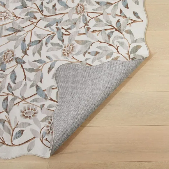 Concept Looms Liberty Floral Scalloped Washable Rug 3
