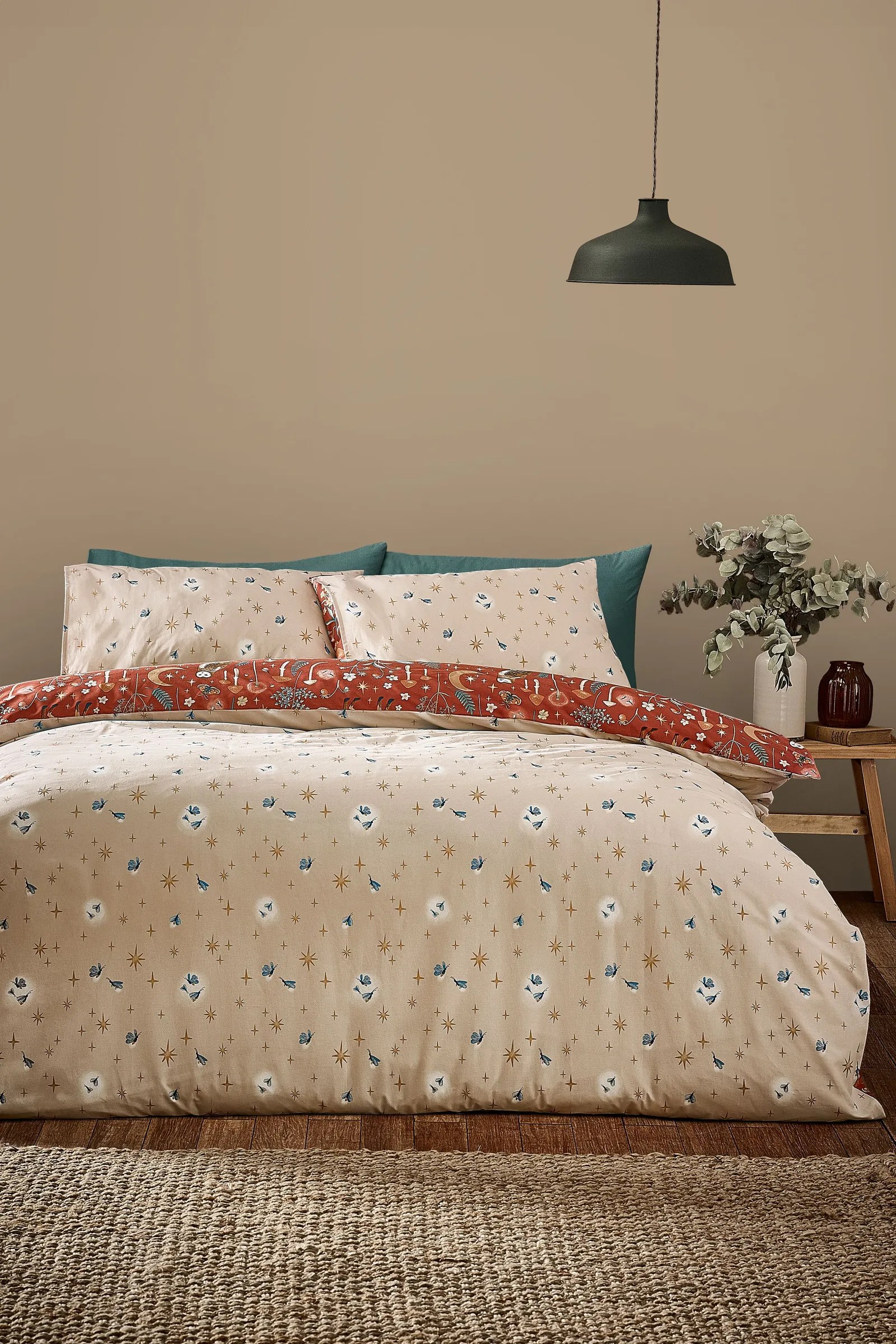 Catherine Lansfield 'Enchanted Twilight Animals' Reversible Duvet Cover Set in Burnt Orange 2