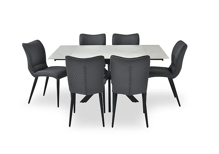 Clio Draw Leaf Extending Dining Table and 6 Chairs