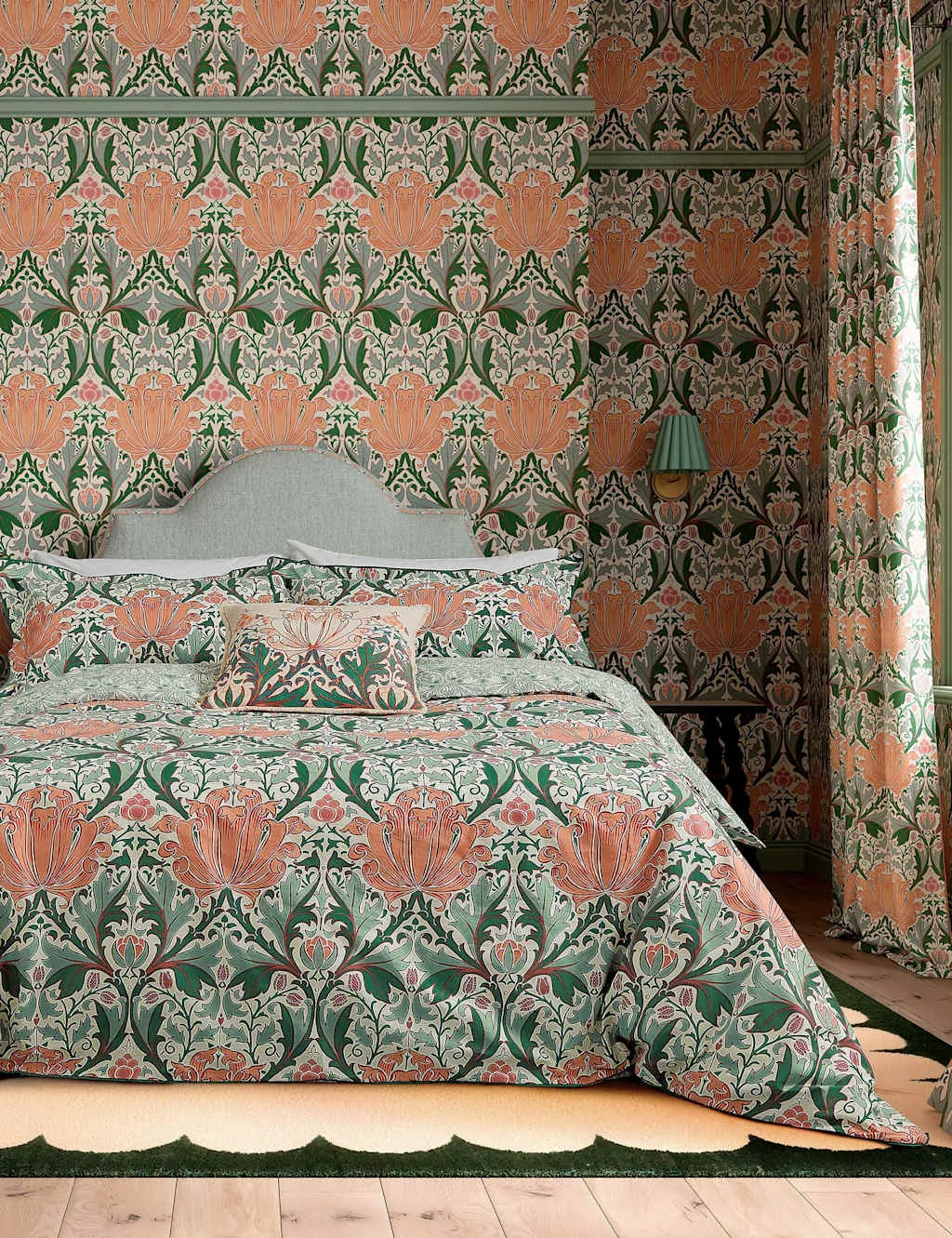 Morris & Co Pure Cotton Helena Bedding Set Multi