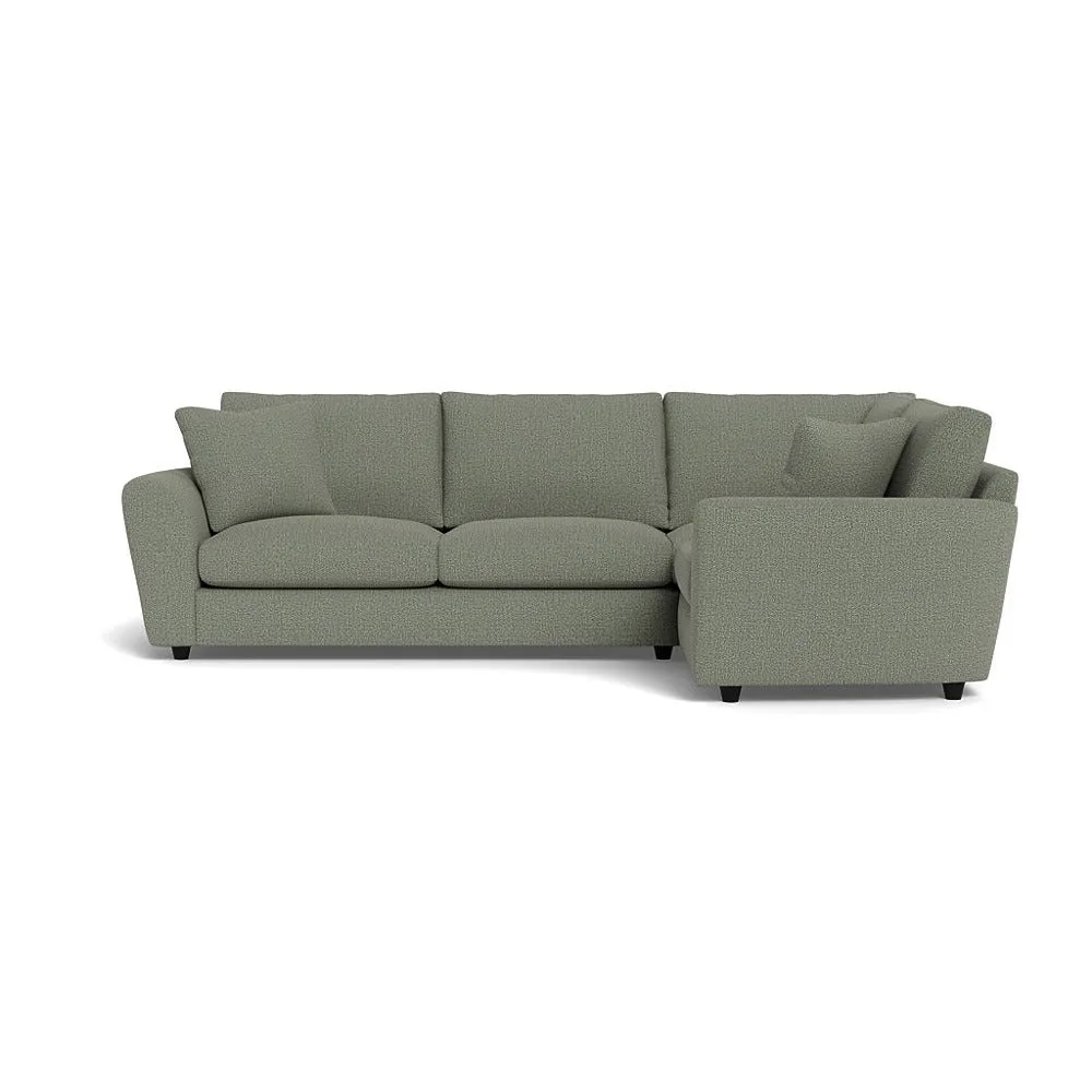 Heal's Snooze Right Hand Facing Corner Sofa Boucle Tweed Lapis Black Feet 1